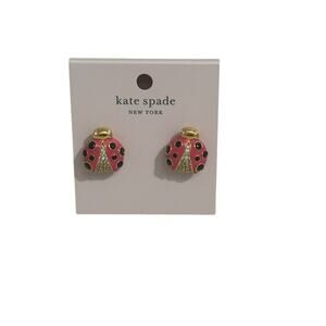 Kate Spade Enamel Ladybug Earrings NEW